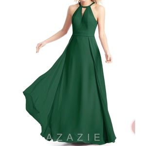 Azazie Melody Bridesmaid Dress Dark Green 8